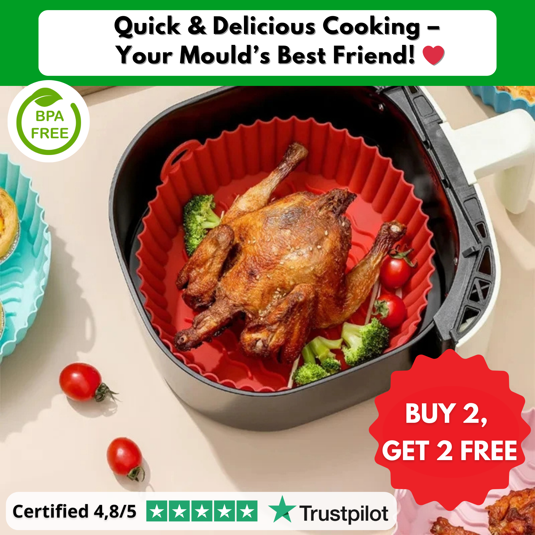 The Perfect Mould™ – BPA-Free, Non-Stick & Reusable | Buy 1, Get 1 Free!